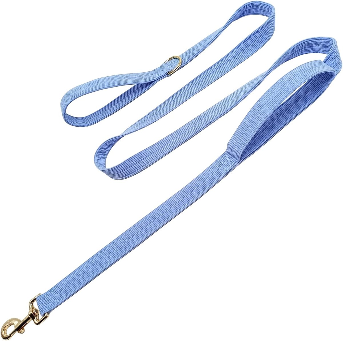 MayPaw 6 ft Double-Handle Corduroy Dog Leash, 1" — Sky Blue