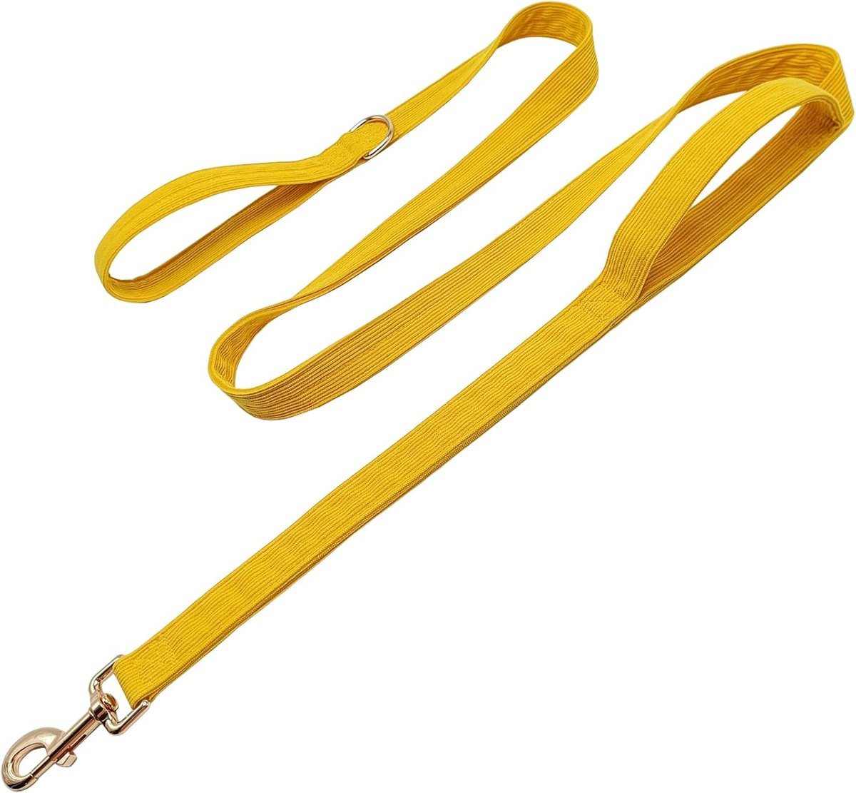 MayPaw 6 ft Double-Handle Corduroy Leash, Traffic Grip — Sunny Yellow