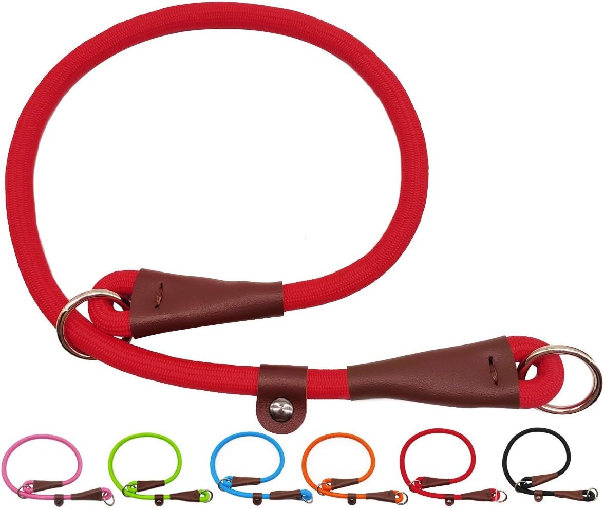 MayPaw Rope Slip Collar, 24" x 1/2" No-Pull — Red